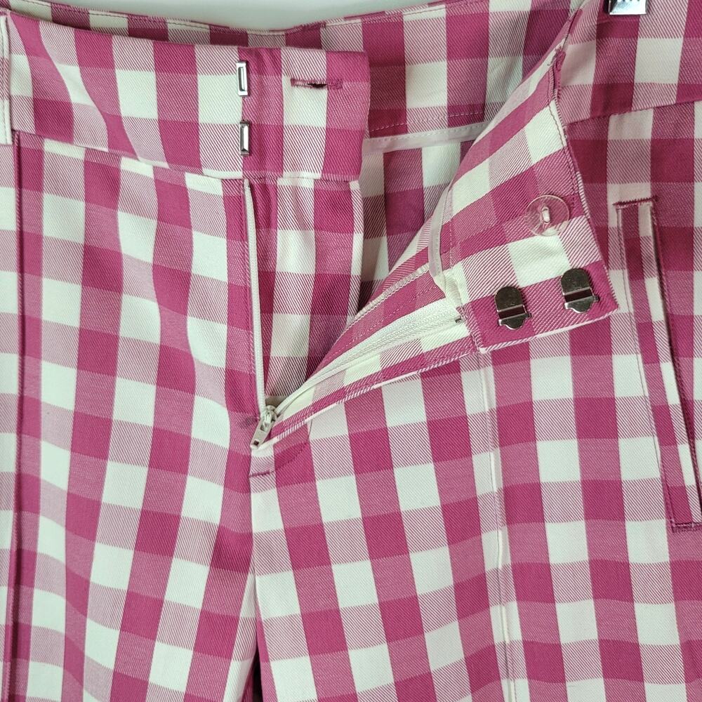 2/$15 Time and Tru Fuchsia Pink White Gingham Check Capri Crop Pants Women's 14 - Picture 5 of 15